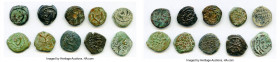 ANCIENT LOTS. Judaea. Ca. 1st centuries BC-AD. Lot of ten (10) AE prutahs. Fine. Includes: Various issuers, dates and themes. Ten (10) coins in lot. S...