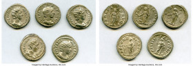 ANCIENT LOTS. Roman Imperial. Julia Mamaea (AD 222-235). Lot of five (5) AR denarii. VF-XF. Includes: Various types of Julia Mamaea denarii. Total fiv...