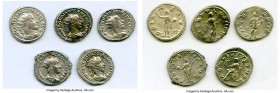 ANCIENT LOTS. Roman Imperial. Gordian III (AD 238-244). Lot of five (5) AR denarii. VF-XF. Includes: Various types of Gordian III denarii. Total five ...