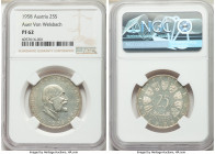 Republic Proof 25 Schilling 1958 PR62 NGC, KM2884. Mintage: 1,000. Issued for the 100th anniversary of the birth of chemist Auer von Welsbach. 

HID...