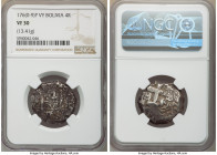 Charles III Cob 4 Reales 176(0-9) P-VY VF30 NGC, Potosi mint, KM44. 13.41gm. 

HID09801242017

© 2020 Heritage Auctions | All Rights Reserved