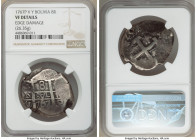 Charles III Cob 8 Reales 1767 P-VY VF Details (Edge Damage) NGC, Potosi mint, KM45. 26.35gm. 

HID09801242017

© 2020 Heritage Auctions | All Righ...