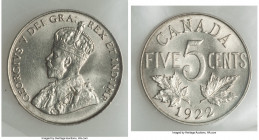 George V "Near S" 5 Cents 1922 MS64 ICCS, Ottawa mint, KM29. Near "S" variety. Lustrous near gem Uncirculated. 

HID09801242017

© 2020 Heritage A...