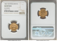 Newfoundland. Victoria gold 2 Dollars 1865 AU Details (Cleaned) NGC, London mint, KM5.

HID09801242017

© 2020 Heritage Auctions | All Rights Rese...