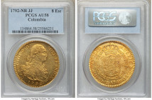 Charles IV gold 8 Escudos 1792 NR-JJ AU58 PCGS, Nuevo Reino mint, KM62.1. AGW 0.7615 oz. 

HID09801242017

© 2020 Heritage Auctions | All Rights R...