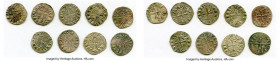 Principality of Antioch 9-Piece Lot of Uncertified Bohemond era "Helmet" Deniers ND (1163-1201) VF, Average size 18.0mm. Average weight 0.94gm. Sold a...