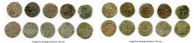 Principality of Antioch 10-Piece Lot of Uncertified Bohemond era "Helmet" Deniers ND (1163-1201) VF, Average size 18.0mm. Average weight 0.91gm. Sold ...