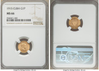 Republic gold Peso 1915 MS66 NGC, Philadelphia mint, KM16, Fr-7. Two year type.

HID09801242017

© 2020 Heritage Auctions | All Rights Reserved