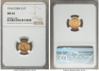 Republic gold Peso 1916 MS64 NGC, Philadelphia mint, KM16, Fr-7. 

HID09801242017

© 2020 Heritage Auctions | All Rights Reserved