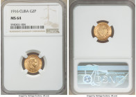 Republic gold 2 Pesos 1916 MS64 NGC, Philadelphia mint, KM17.

HID09801242017

© 2020 Heritage Auctions | All Rights Reserved