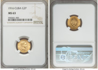 Republic gold 2 Pesos 1916 MS63 NGC, Philadelphia mint, KM17. Two year type. AGW 0.0967 oz. 

HID09801242017

© 2020 Heritage Auctions | All Right...