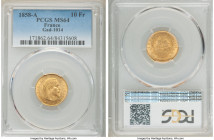 Napoleon III gold 10 Francs 1858-A MS64 PCGS, Paris mint, KM784.3, Gad-1014. 

HID09801242017

© 2020 Heritage Auctions | All Rights Reserved