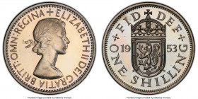 Elizabeth II Proof Shilling 1953 PR66 Cameo PCGS, KM891, S-4140. Scottish reverse. 

HID09801242017

© 2020 Heritage Auctions | All Rights Reserve...