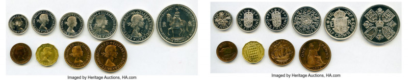 Elizabeth II 10-Piece Uncertified Proof Set 1953, KM-PS25. Includes Farthing thr...