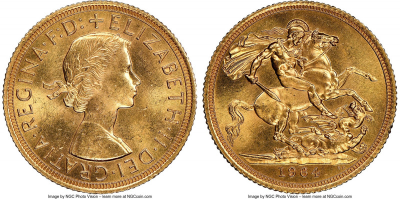Elizabeth II gold Sovereign 1964 MS64 NGC, KM908. AGW 0.2355 oz. 

HID09801242...