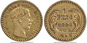 Republic gold Peso 1860-R AU55 NGC, KM179. Two year type. 

HID09801242017

© 2020 Heritage Auctions | All Rights Reserved