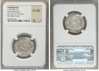 Abbasid Governors of Tabaristan. Anonymous Hemidrachm PYE 132 (AH 167 / AD 783) Choice AU NGC, Tabaristan mint, A-73. Anonymous type with Afzut in fro...