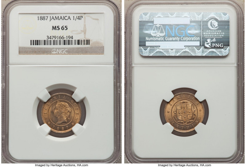 British Colony. Victoria 2-Piece Lot of Certified Assorted Farthings MS65 NGC, 1...
