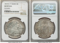 Charles IV 8 Reales 1803 Mo-FT AU Details (Cleaned) NGC, Mexico City mint, KM109. Flan defect behind head on obverse noted for accuracy. 

HID098012...