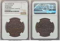 Oaxaca. War of Independence Pair of Certified copper 8 Reales XF Details (Environmental Damage) NGC, 1) 8 Reales 1813 2) 8 Reales 1814 KM234. Sold as ...