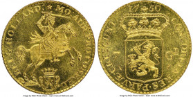 Holland. Provincial gold Restrike 7 Gulden 1750-Dated (1960) MS65 NGC, KM96. Also known as 1/2 Golden Rider. 

HID09801242017

© 2020 Heritage Auc...