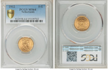 Wilhelmina gold 5 Gulden 1912 MS64 PCGS, KM151. One year type. Muted cartwheel luster. 

HID09801242017

© 2020 Heritage Auctions | All Rights Res...