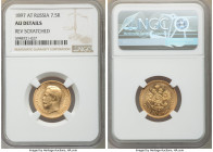 Nicholas II gold 7 Roubles 50 Kopecks 1897-AГ AU Details (Reverse Scratched) NGC, St. Petersburg mint, KM-Y63. One year type. AGW 0.1867 oz. 

HID09...