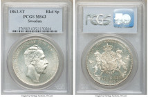 Carl XV Adolf Riksdaler Specie 1863-ST MS63 PCGS, KM711. Lightly toned and original mint bloom. 

HID09801242017

© 2020 Heritage Auctions | All R...