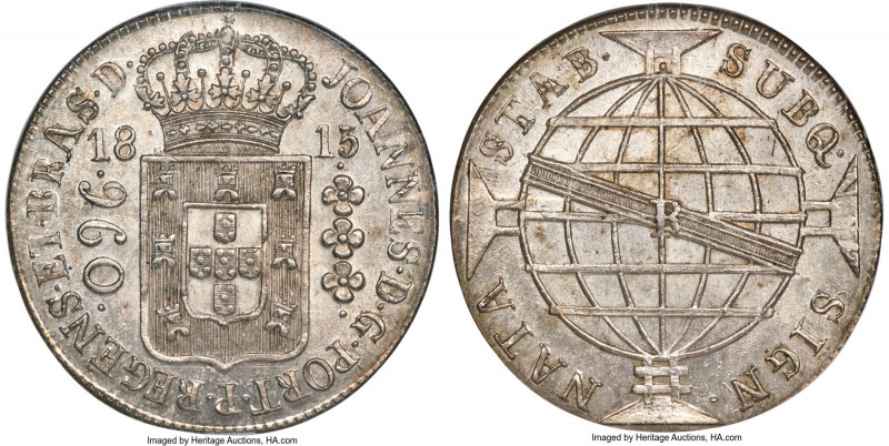 João Prince Regent 960 Reis 1815-R MS65 NGC, Rio de Janeiro mint, KM307.3, Elizo...