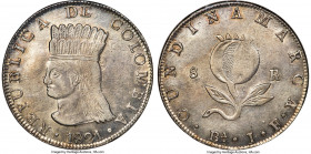 Cundinamarca 8 Reales 1821 BA-JF MS61 NGC, Bogota mint, KM-C6, WR-7, Elizondo-18, Restrepo-157.4. Any collector familiar with the Cundinamarca series ...