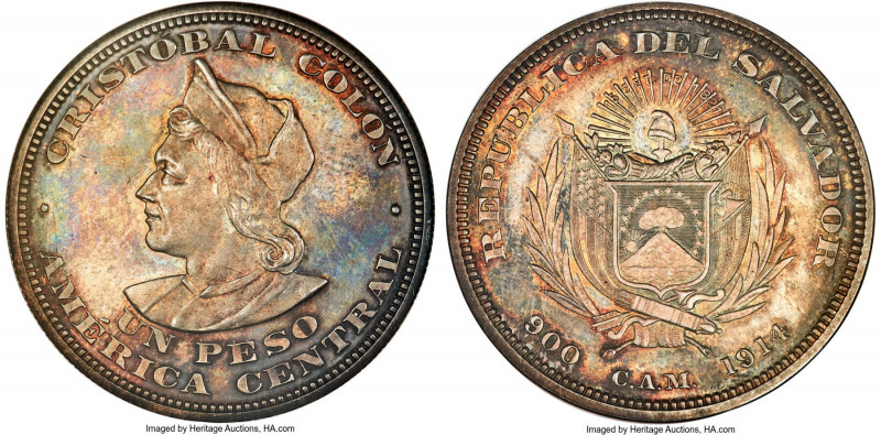 Republic Proof Peso 1914-C.A.M. PR64 NGC, Philadelphia mint, KM115.2, WR-2, Eliz...