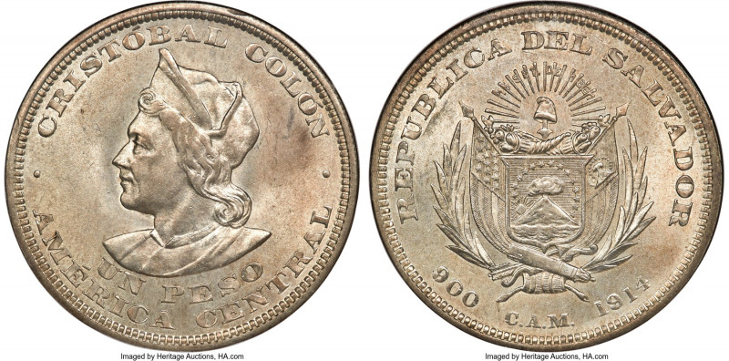 Republic Peso 1914-C.A.M. MS64 NGC, Philadelphia mint, KM115.2, WR-2, Elizondo-1...