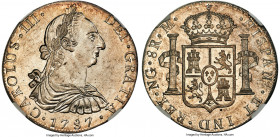 Charles III 8 Reales 1787 NG-M MS64 Prooflike NGC, Nueva Guatemala mint, KM36.2a, Elizondo-41, Cal-1018. A true paragon of its type, preserved in a ne...