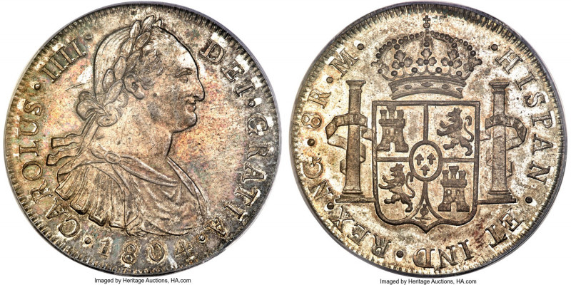 Charles IV 8 Reales 1804 NG-M MS63 PCGS, Nueva Guatemala mint, KM53, Elizondo-61...