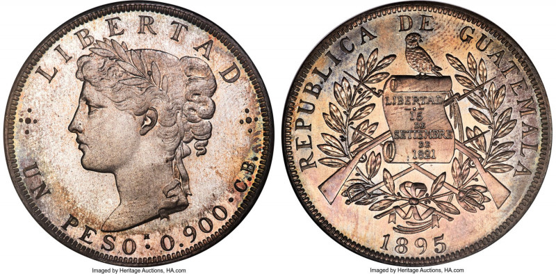 Republic silver Specimen Pattern Peso 1895-H SP66 NGC, Heaton mint, KM-Pn31 (pre...