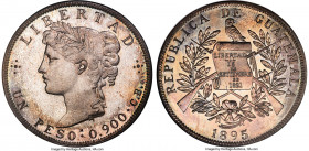 Republic silver Specimen Pattern Peso 1895-H SP66 NGC, Heaton mint, KM-Pn31 (prev. KM-Pn16), Guttag-Unl., Sweeny-GA10p. Estimated Mintage: 10. An exqu...