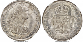 Charles IV 8 Reales 1808 Mo-TH MS63 NGC, Mexico City mint, KM109, Elizondo-135, Cal-988. Frosty and choice, with glistening luster throughout the fiel...