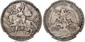 Estados Unidos silver Matte Proof Essai "Caballito" Peso 1909 PR65 NGC, Paris mint, KM-Pn183, Buttrey/Hubbard-72, cf. Schein-pp. 25-26, PL-03B (RRR; f...