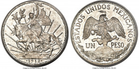 Estados Unidos "Caballito" Peso 1912 MS65 PCGS, Mexico City mint, KM453, Elizondo-1057. Glassy and semi-reflective, yielding a finish that is reminisc...