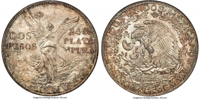 Estados Unidos 2 Pesos 1921-Mo MS66 NGC, Mexico City mint, KM462, Elizondo-1061....