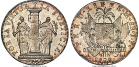 Provisional Government 8 Reales 1822 LM-JP MS64 NGC, Lima mint, KM136, WR-12, Elizondo-98. A gleaming selection, visually defined by a startling mint ...