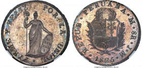 Republic 8 Reales 1825 LM-JM MS63 NGC, Lima mint, KM142.1, WR-14, Elizondo-100. As boldly struck as this series comes with an atypical level of detail...