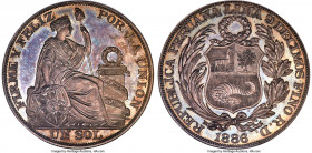 Republic silver Proof Pattern Sol 1886-RD PR65 NGC, London mint, KM-PnE26, Guttag-Unl., Flatt, "The Flawed Peruvian Proof Coins of 1886" (American Jou...
