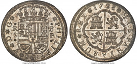 Philip V 8 Reales 1728 S-P MS66 NGC, Seville mint, KM336.3, Dav-1697, Cal-1618 (prev. Cal-938), Cay-9313. A resplendent cabinet piece, and almost cert...