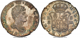 Ferdinand VII 8 Reales 1813/2 M-IJ MS66 NGC, Madrid mint, KM477, Cay-15898, Cal-1263. A truly exceptional representative of this scarce two-year type,...