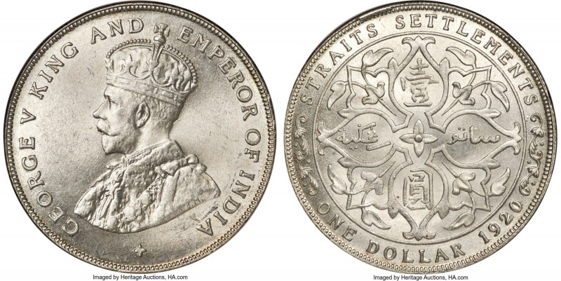 British Colony. George V Dollar 1920 MS65 NGC, London mint, KM33, Prid-10. Gem M...