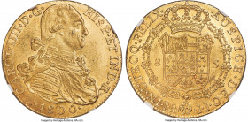Charles IV gold 8 Escudos 1800 NR-JJ MS62 NGC, Nuevo Reino mint, KM62.1, Cal-1736, Onza-1134. An extremely handsome specimen that exists very much on ...