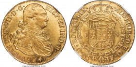 Ferdinand VII gold 8 Escudos 1809 P-JF AU58 NGC, Popayan mint, KM66.2, Cal-1807, Onza-1276. A flashy and comparatively well-struck example of the date...