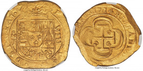 Philip V gold Cob 8 Escudos 1714 Mo-J MS63 NGC, Mexico City mint, KM57.3, Cal-2212, Onza-396 (Few specimens known), Oro Macuquino-396. 27.02gm. Type w...