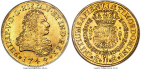 Philip V gold 8 Escudos 1744 Mo-MF MS61 NGC, Mexico City mint, KM148, Cal-2249, Onza-442 (Rare). Gratifying, to say the least, this date is often foun...